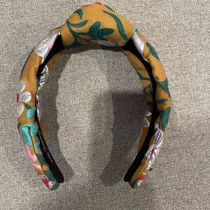 Tan floral (silver accent) headband